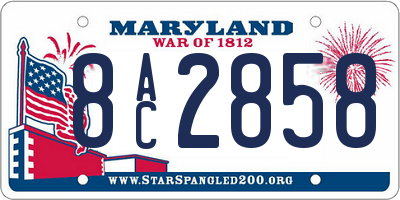 MD license plate 8AC2858