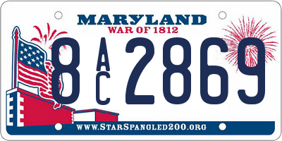 MD license plate 8AC2869