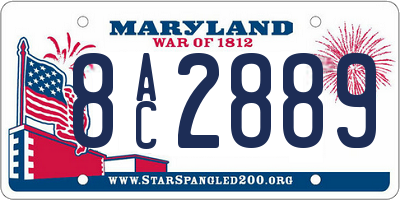 MD license plate 8AC2889