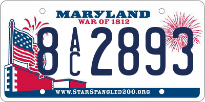 MD license plate 8AC2893