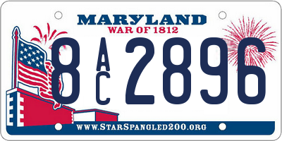 MD license plate 8AC2896