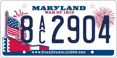 MD license plate 8AC2904