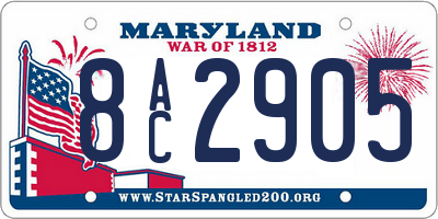 MD license plate 8AC2905