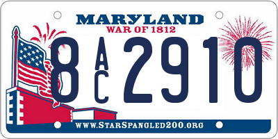 MD license plate 8AC2910