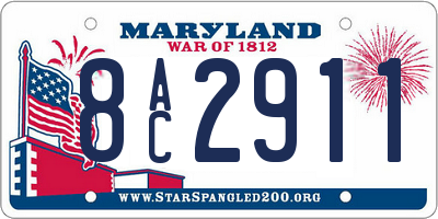 MD license plate 8AC2911