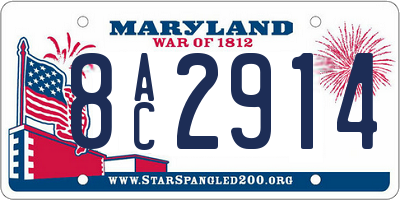 MD license plate 8AC2914