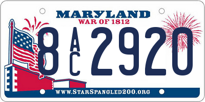 MD license plate 8AC2920