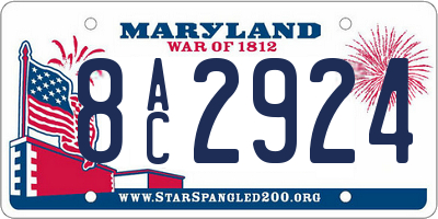 MD license plate 8AC2924