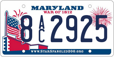 MD license plate 8AC2925