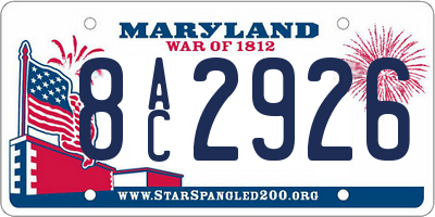 MD license plate 8AC2926