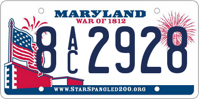 MD license plate 8AC2928