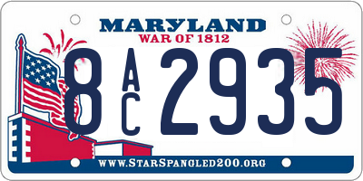 MD license plate 8AC2935