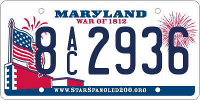 MD license plate 8AC2936