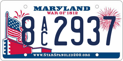 MD license plate 8AC2937