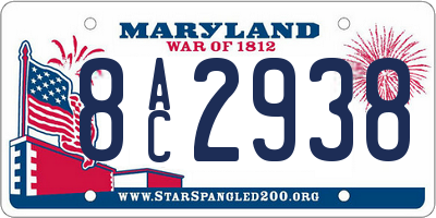 MD license plate 8AC2938