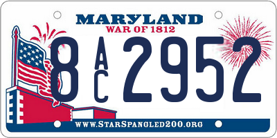 MD license plate 8AC2952