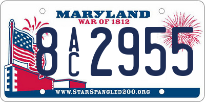 MD license plate 8AC2955