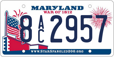 MD license plate 8AC2957