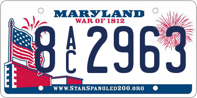 MD license plate 8AC2963