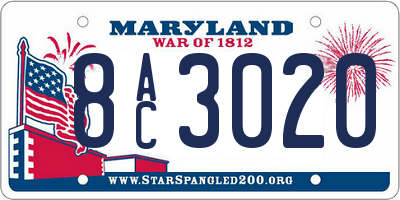 MD license plate 8AC3020