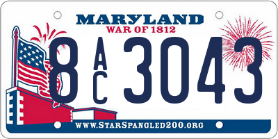MD license plate 8AC3043