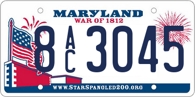 MD license plate 8AC3045