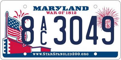 MD license plate 8AC3049