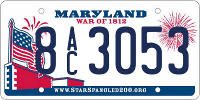 MD license plate 8AC3053