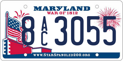 MD license plate 8AC3055