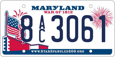 MD license plate 8AC3061