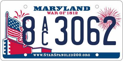 MD license plate 8AC3062