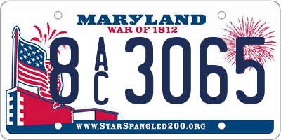 MD license plate 8AC3065