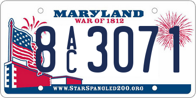 MD license plate 8AC3071