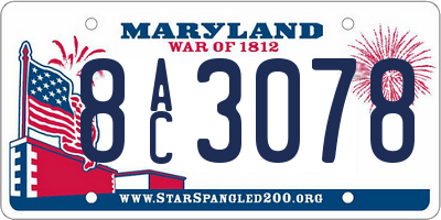 MD license plate 8AC3078