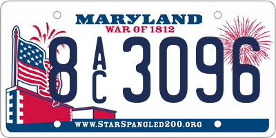 MD license plate 8AC3096