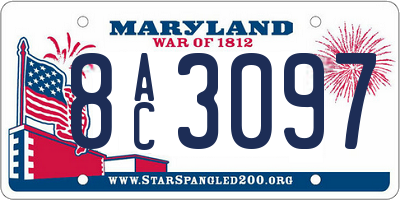 MD license plate 8AC3097
