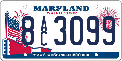 MD license plate 8AC3099