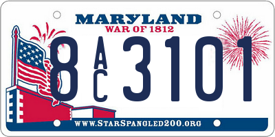 MD license plate 8AC3101