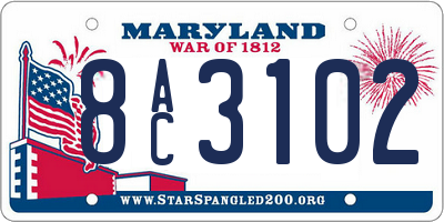 MD license plate 8AC3102