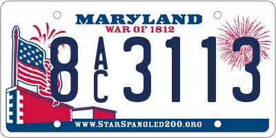 MD license plate 8AC3113