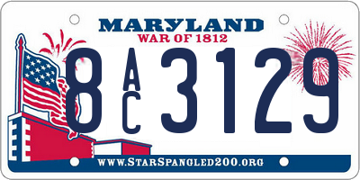 MD license plate 8AC3129