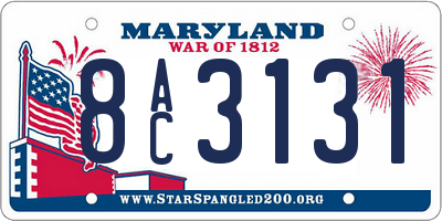 MD license plate 8AC3131