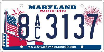 MD license plate 8AC3137