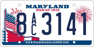 MD license plate 8AC3141