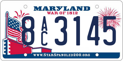 MD license plate 8AC3145