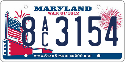 MD license plate 8AC3154