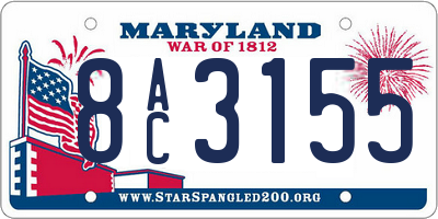 MD license plate 8AC3155