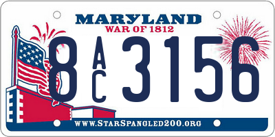 MD license plate 8AC3156