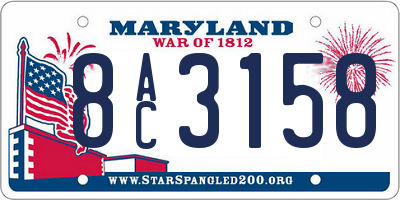 MD license plate 8AC3158