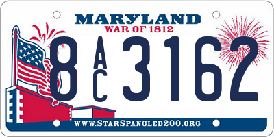 MD license plate 8AC3162